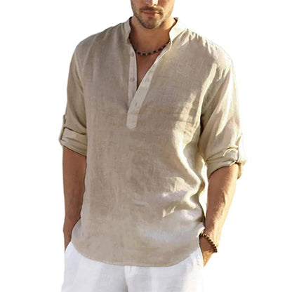Stylish Men’s Long-Sleeved Casual Beach Shirt - Perfect for Every Season!