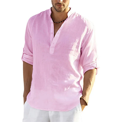 Stylish Men’s Long-Sleeved Casual Beach Shirt - Perfect for Every Season!