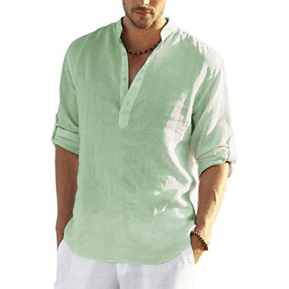 Stylish Men’s Long-Sleeved Casual Beach Shirt - Perfect for Every Season!